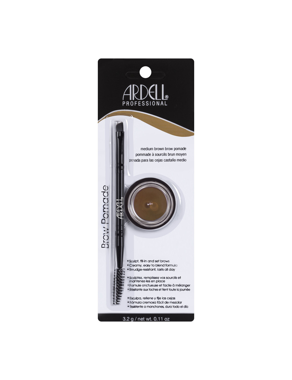ARDELL Brow Pomade Brush MEDIUM BROWN  PRO