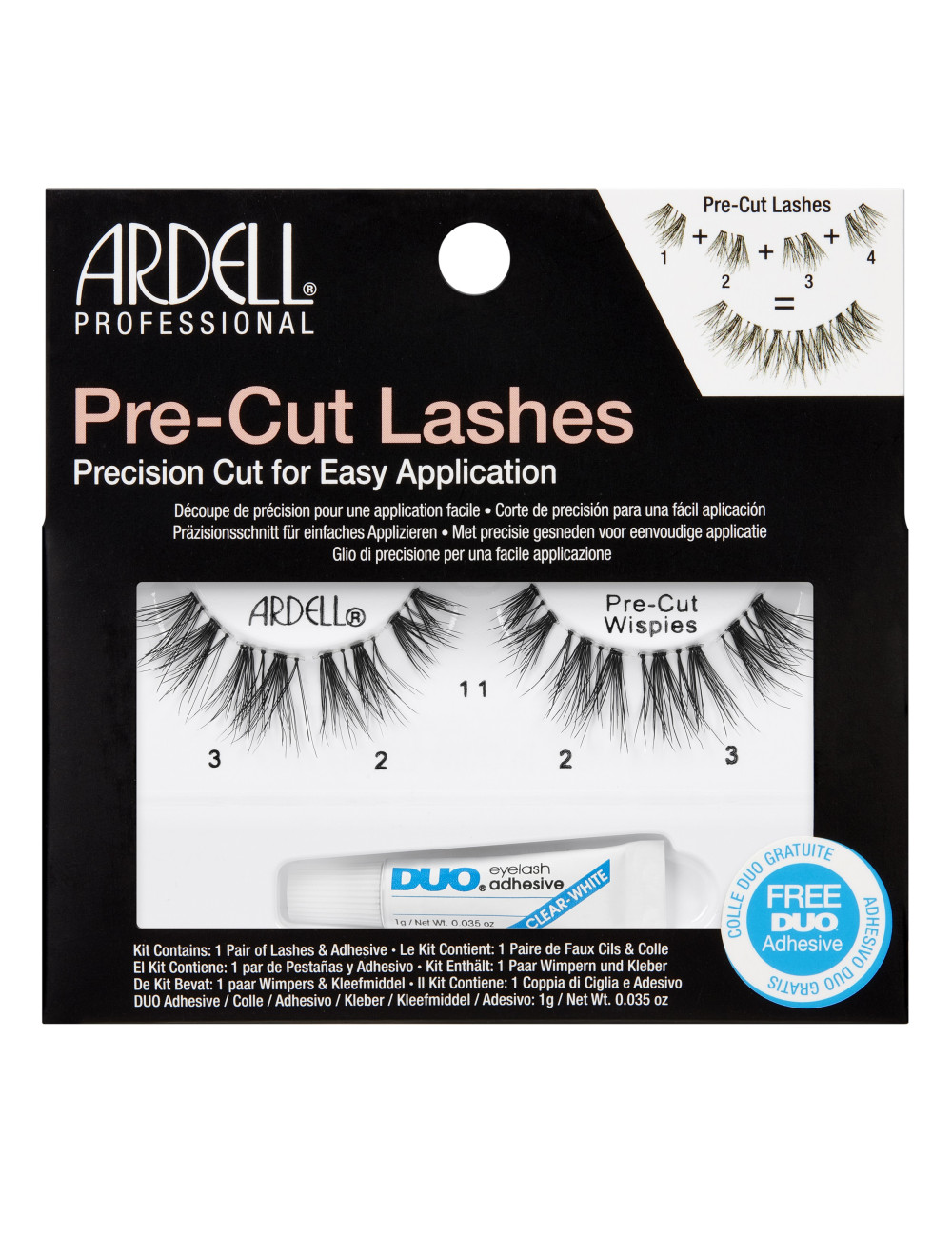 ARDELL Rzęsy Pocięte Pre-Cut Wispies + Klej DUO