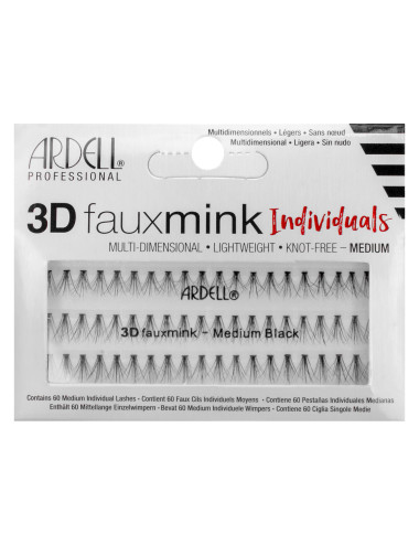 FAUX MINK 3D INDIVIDUALS - Medium Black