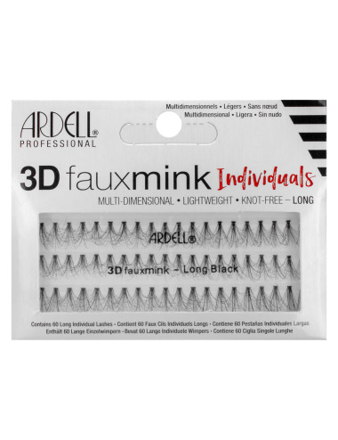 FAUX MINK 3D INDIVIDUALS - Long Black