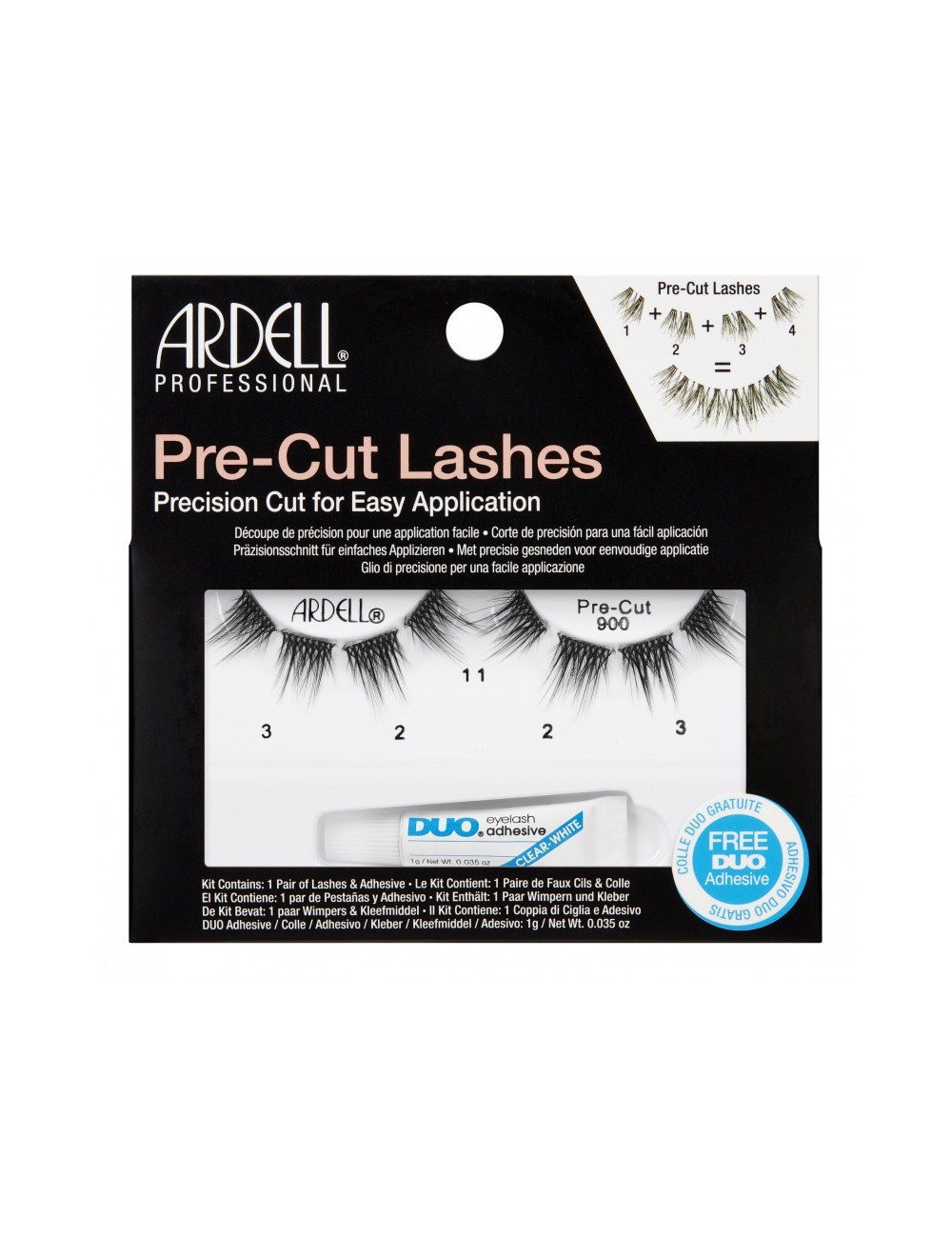 ARDELL Rzęsy Pocięte Pre-Cut Lashes 900 + Klej DUO
